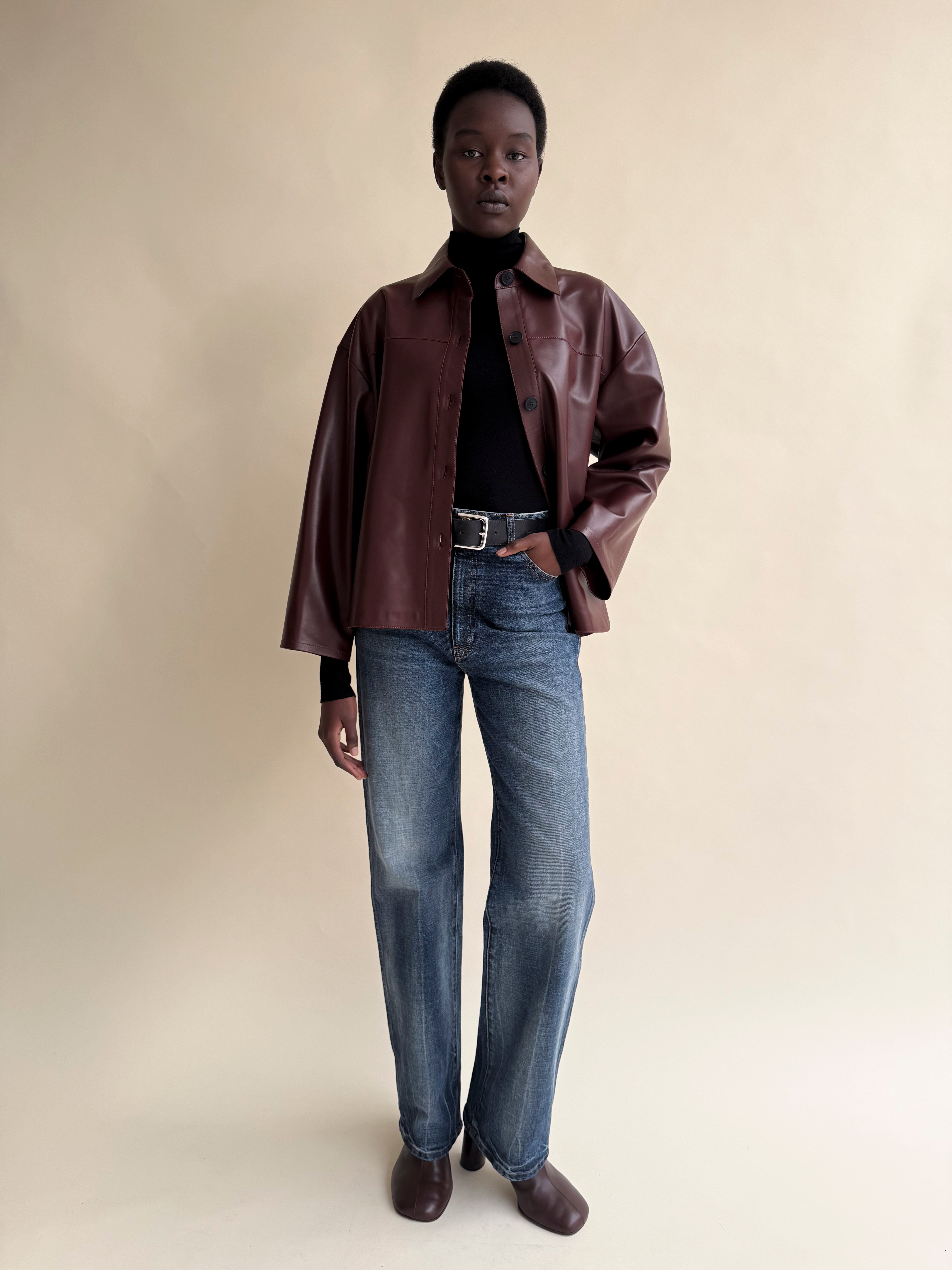 FENNA | Lamb Butter Jacket in Mahogany