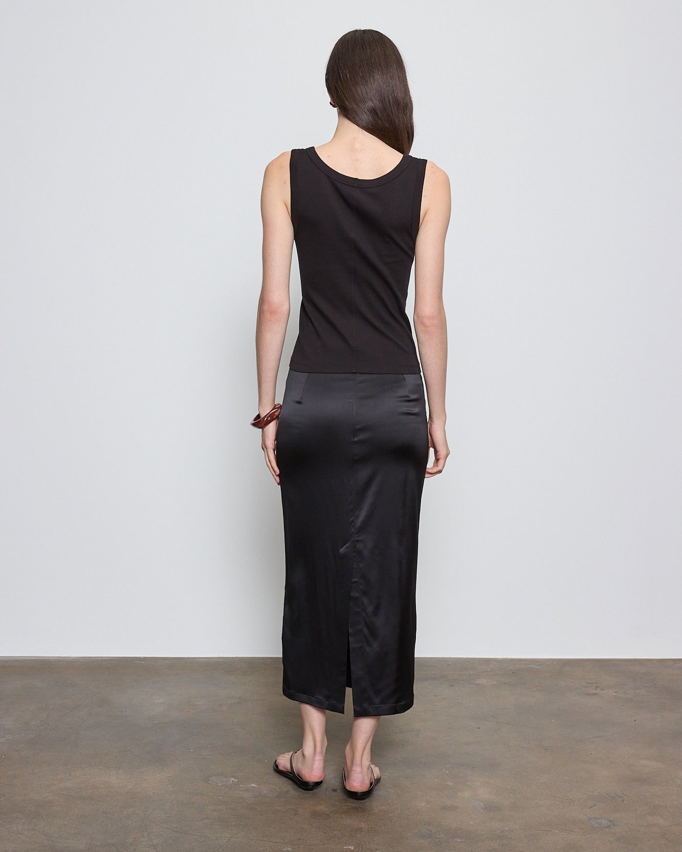 Supima Baby Rib Tank in Black