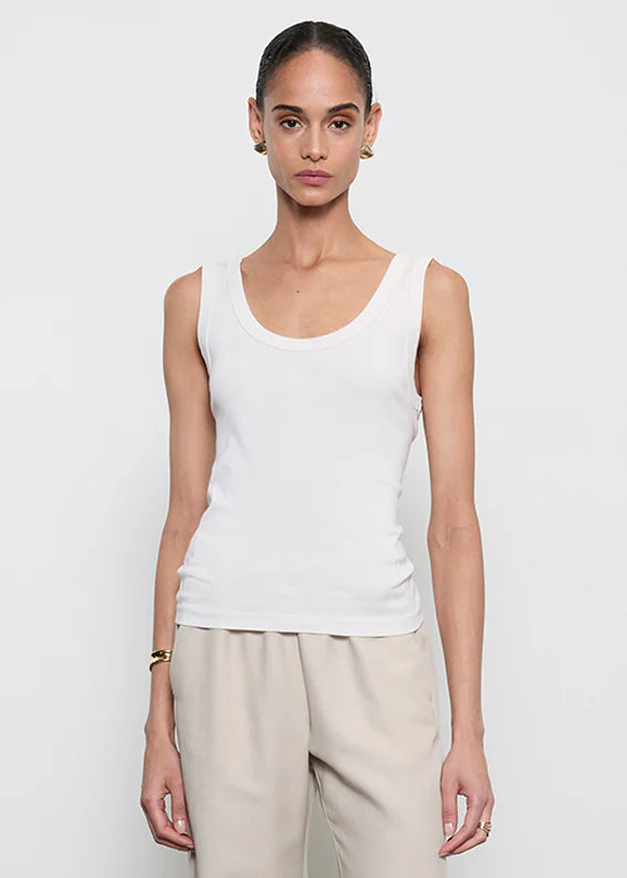 Supima Baby Rib Tank in White
