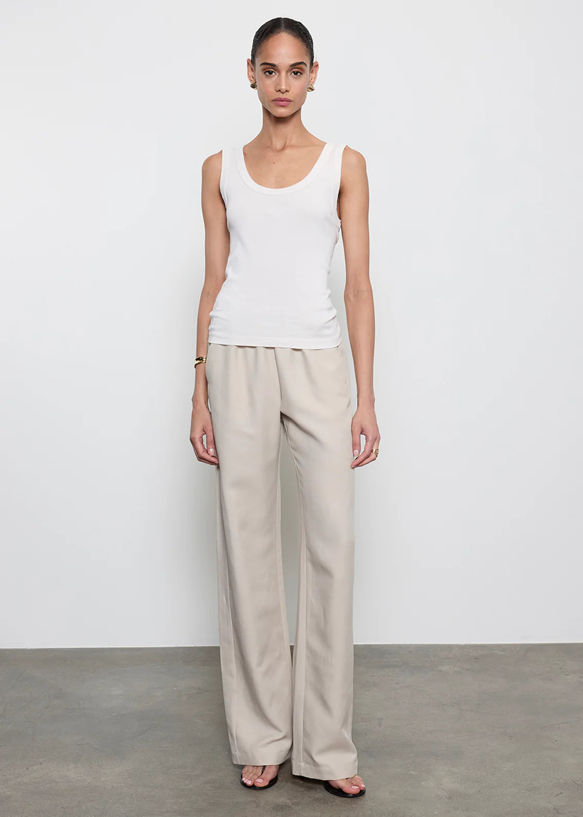 Supima Baby Rib Tank in White