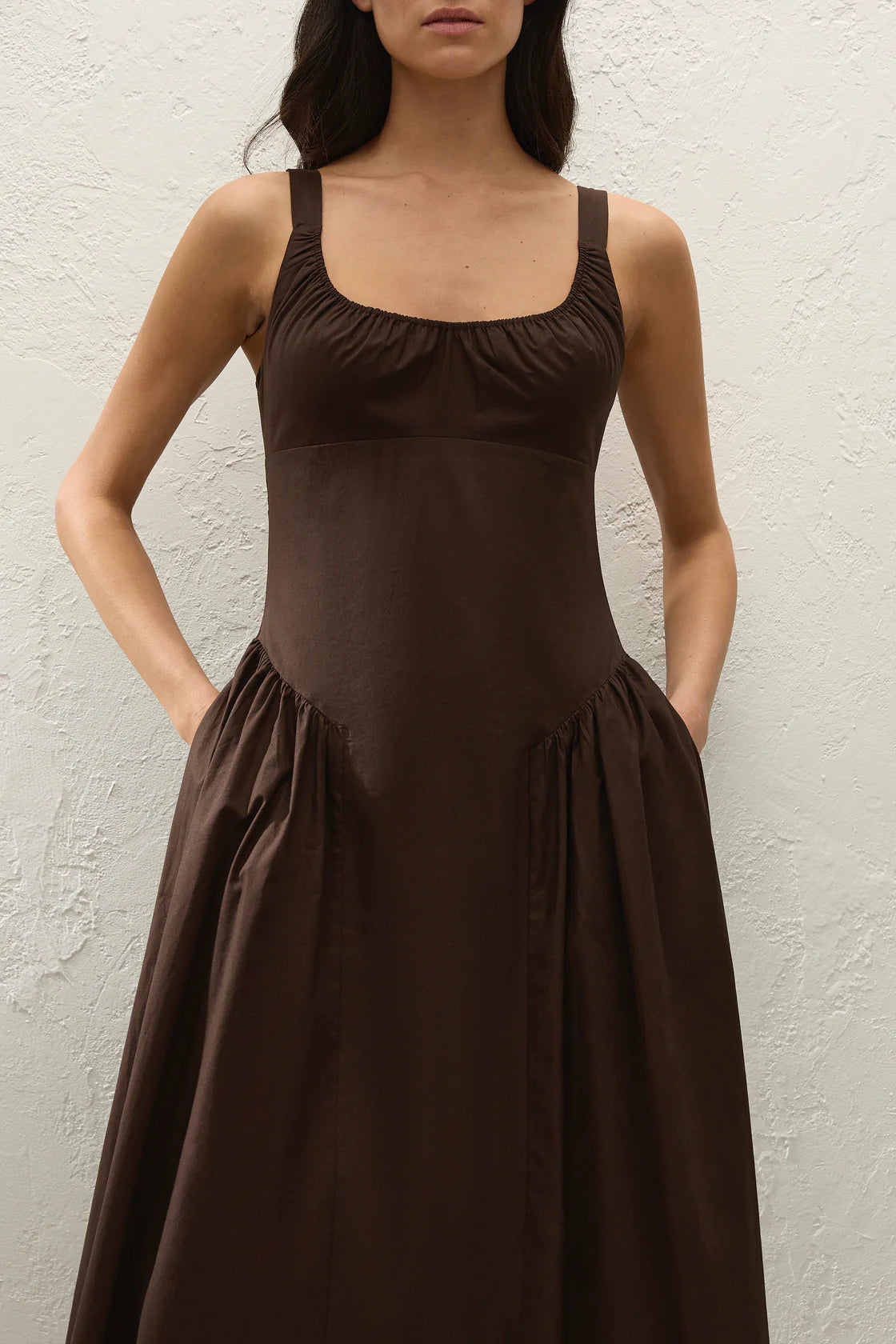 Marcella Midi Dress in Espresso