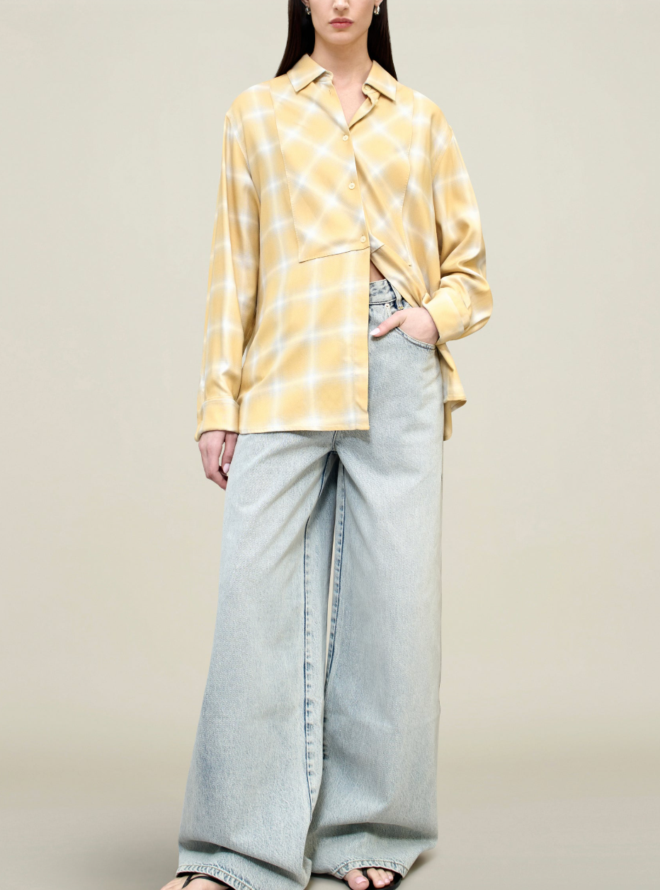 Chloé Bib Button Down in Airbrush Flannel