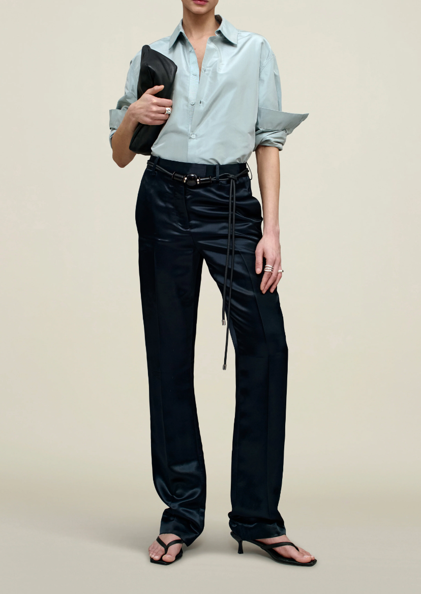 Signature Button Down in Silk Taffeta