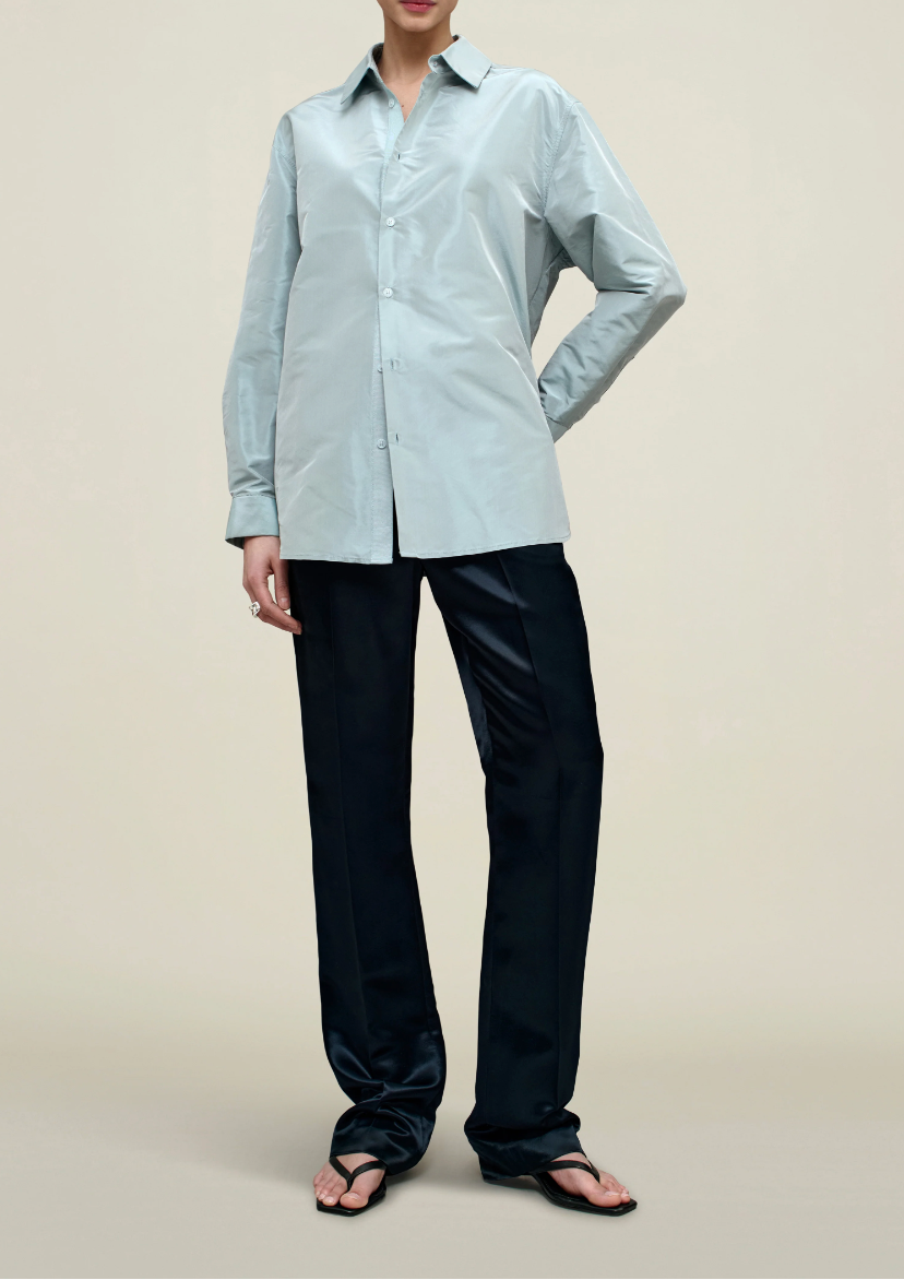Signature Button Down in Silk Taffeta