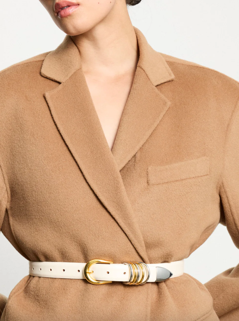 Hollyhock Mixed Metal Belt in Ivory