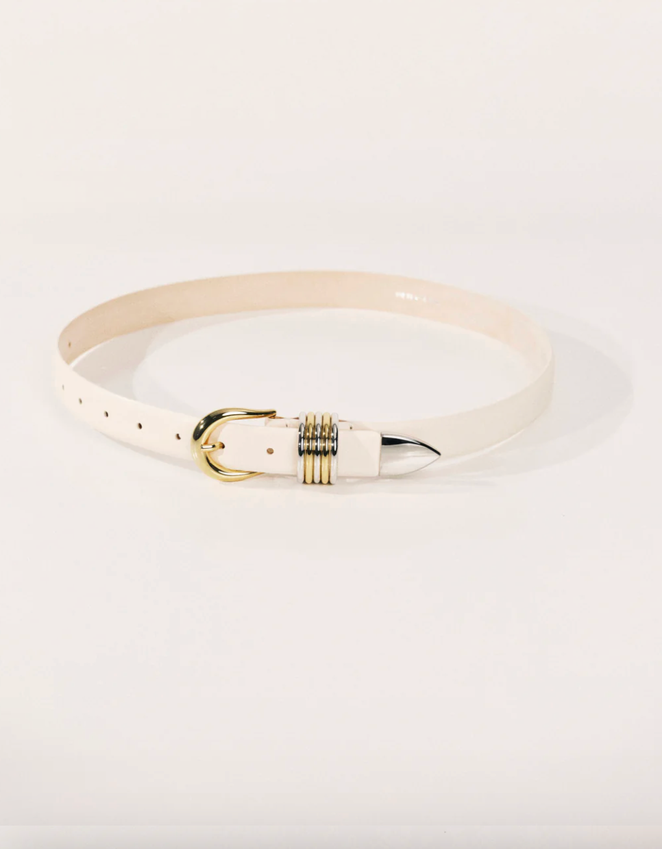 Hollyhock Mixed Metal Belt in Ivory