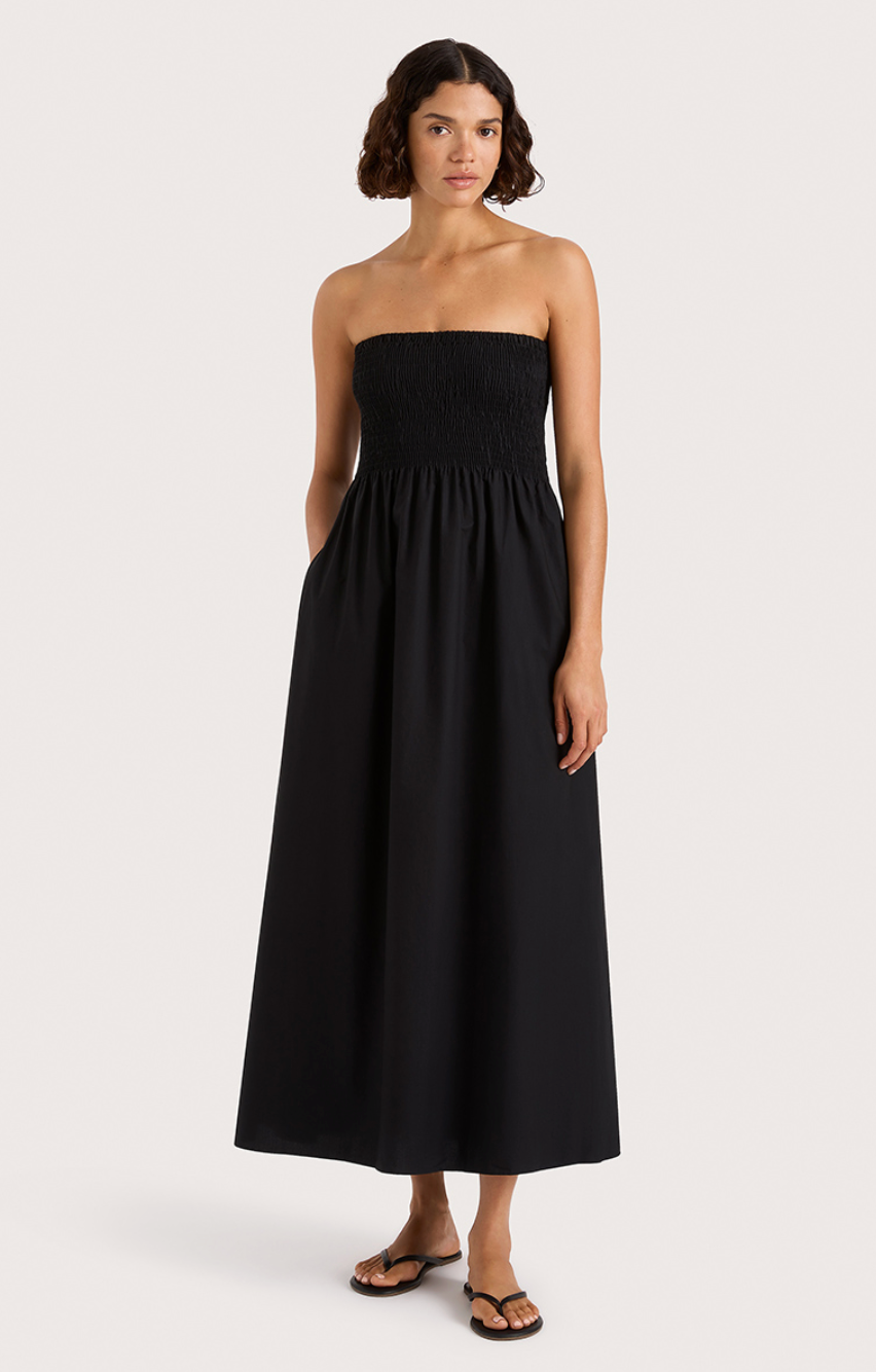 Jamie Midi Dress in Black