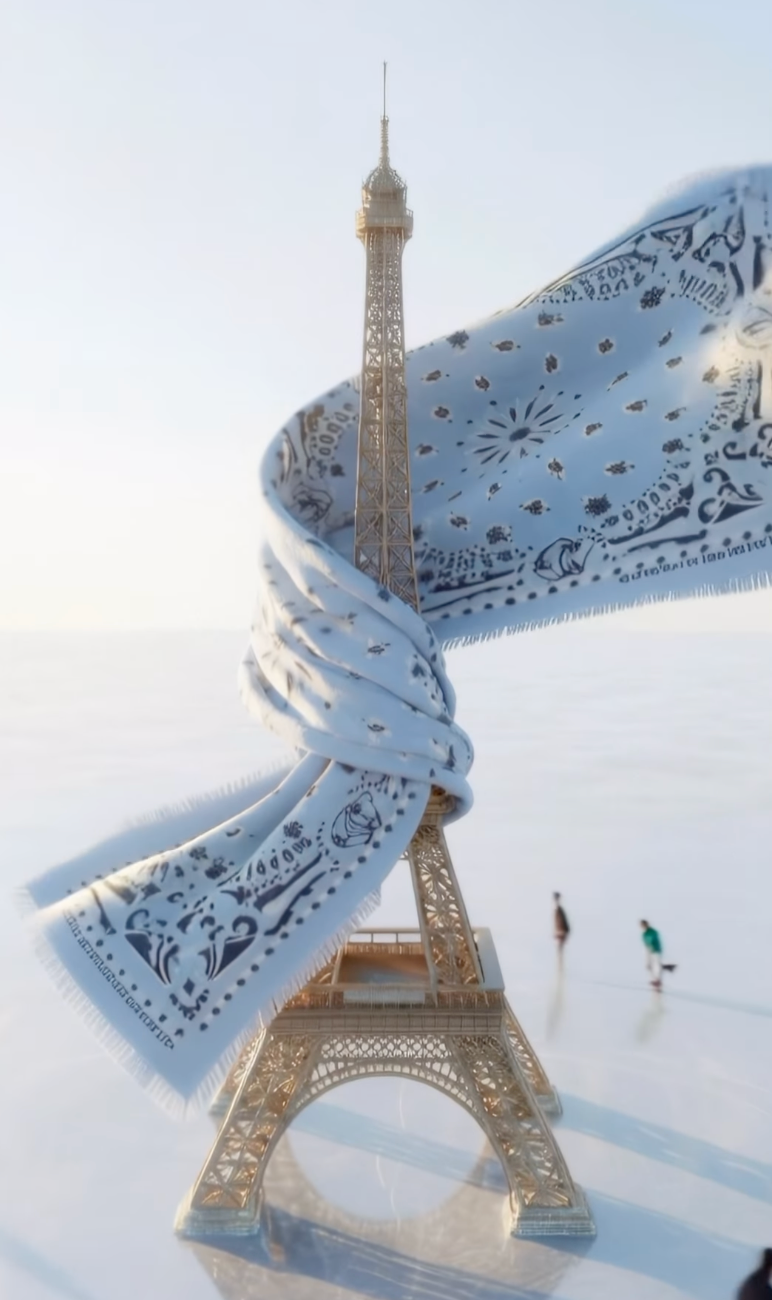 Hachiko Bandana Scarf in Blue Zephir