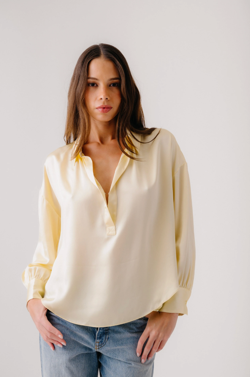 Chantal Relaxed Popover with Shirring in Buttercup