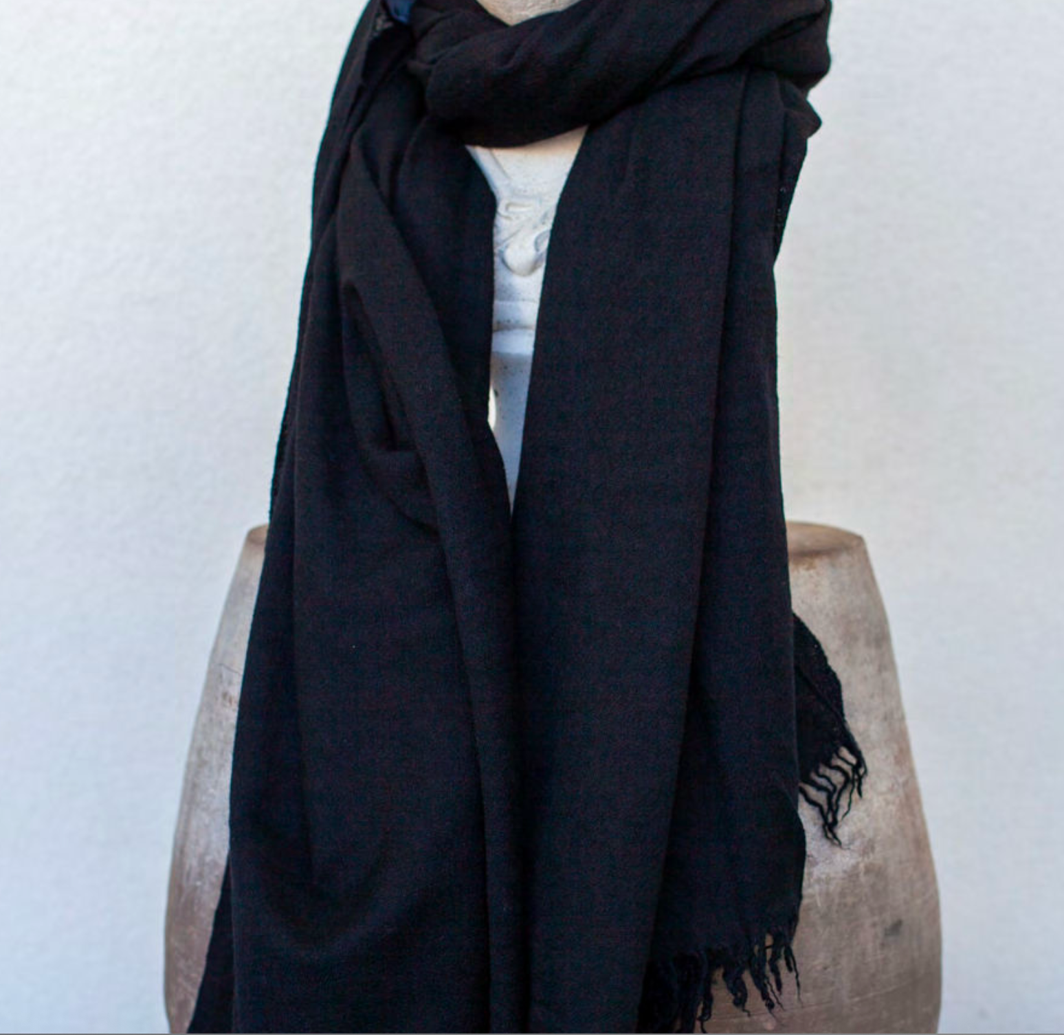 Simple Large Cashmere Shawl 710 in Black by Private_0204