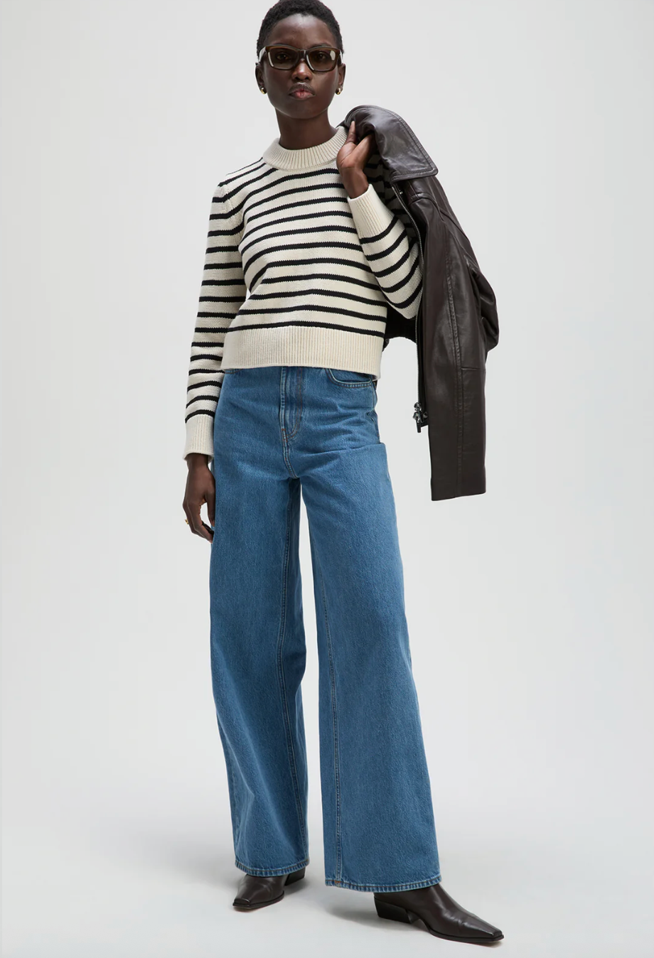 The Favorite Crew in Black & Cream Stripe