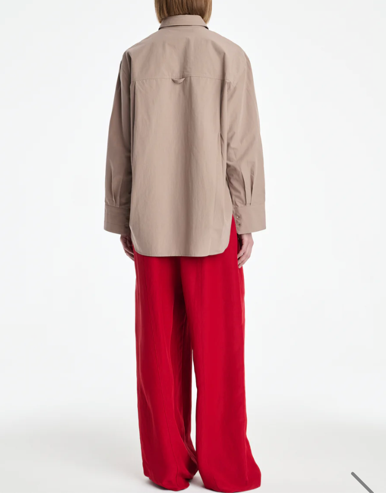 Covered Placket Tunic Shirt in Mouseback