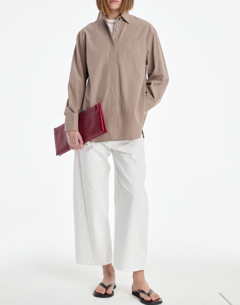 Covered Placket Tunic Shirt in Mouseback