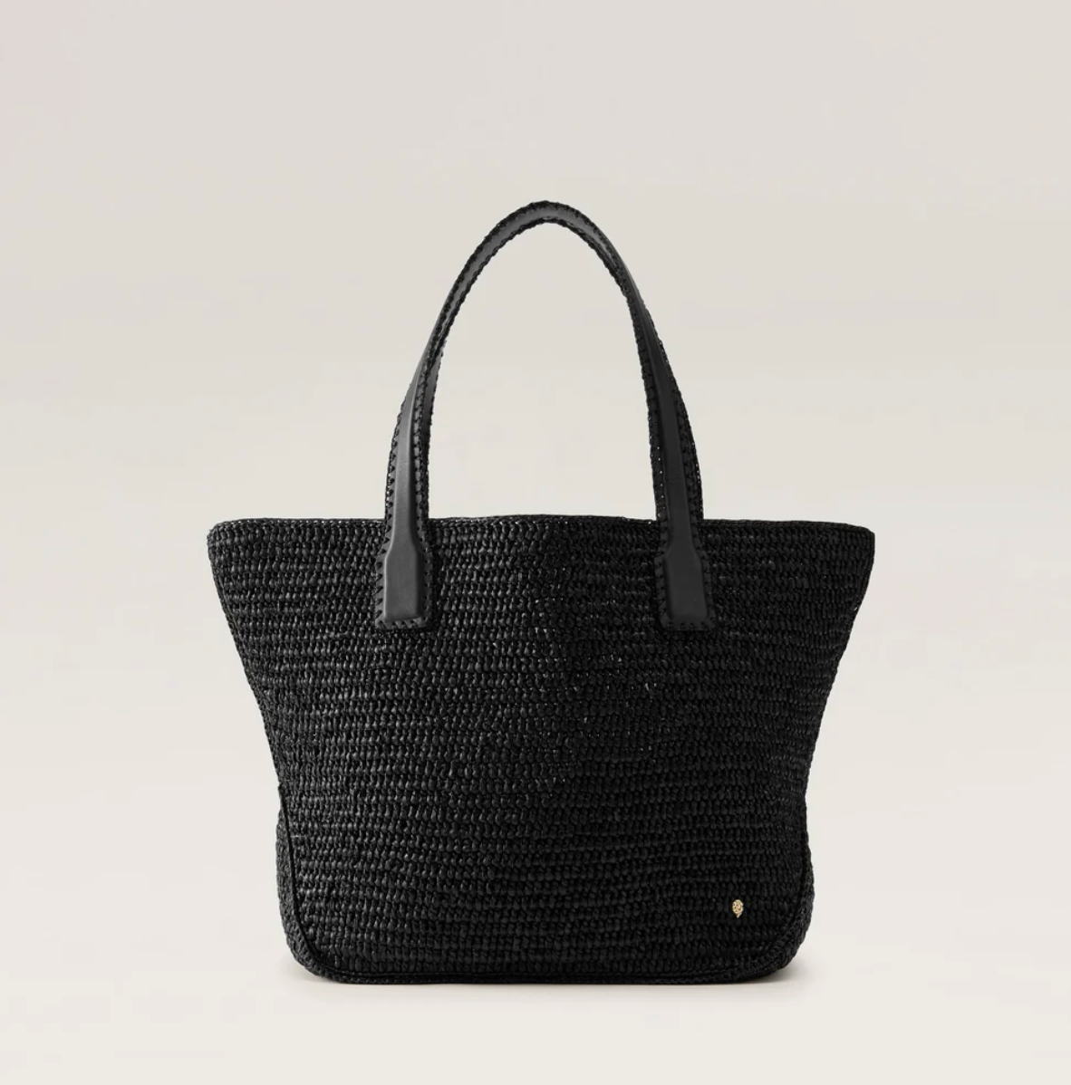 Liyoni Raffia Crochet Tote in Charcoal/Black