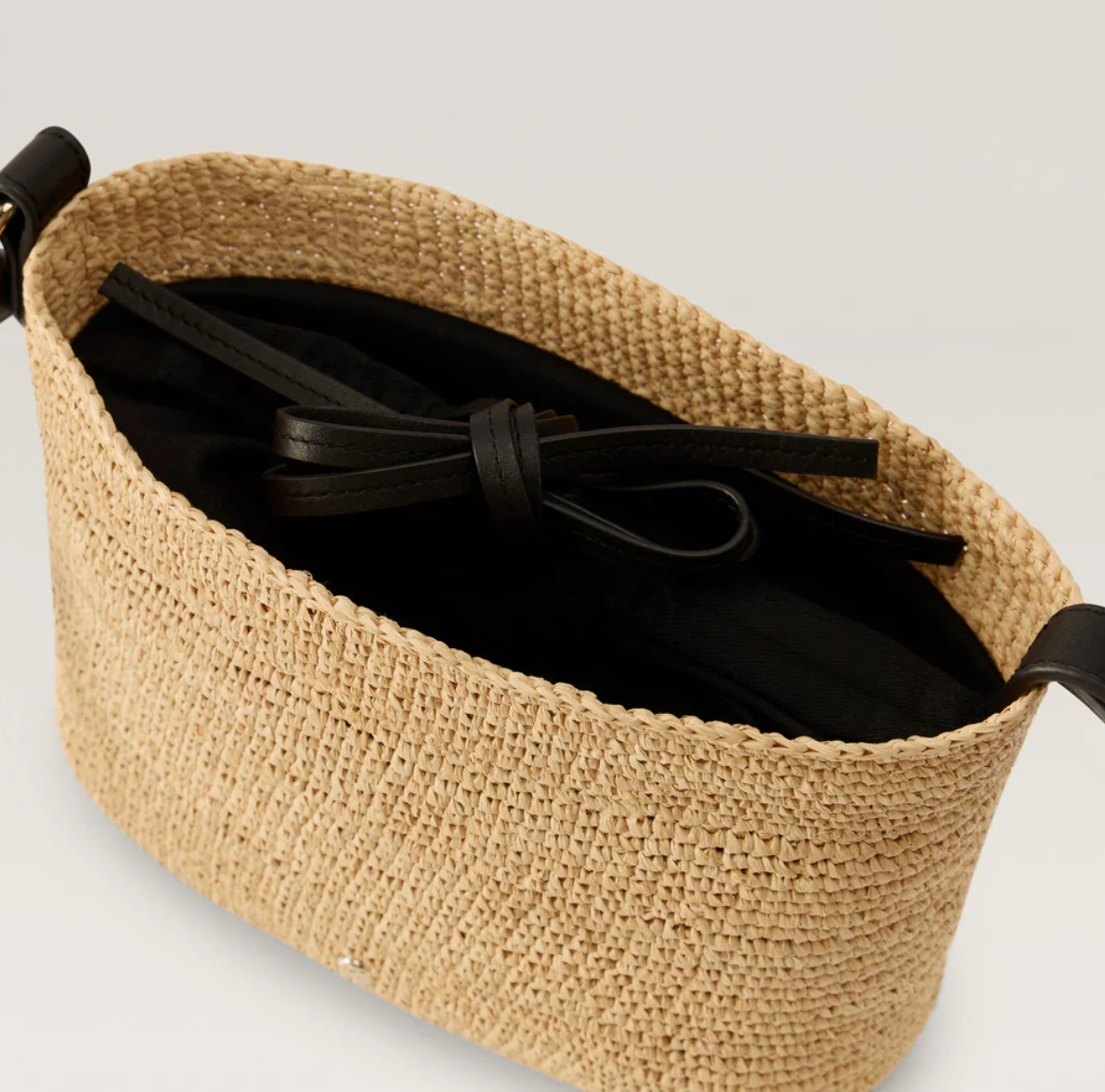 Nalin Raffia Crochet Crossbody in Natural