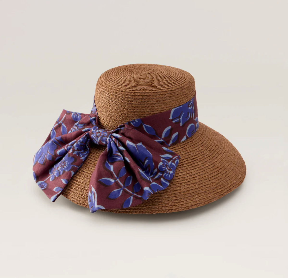 Amora Raffia Sun Hat in Garnet