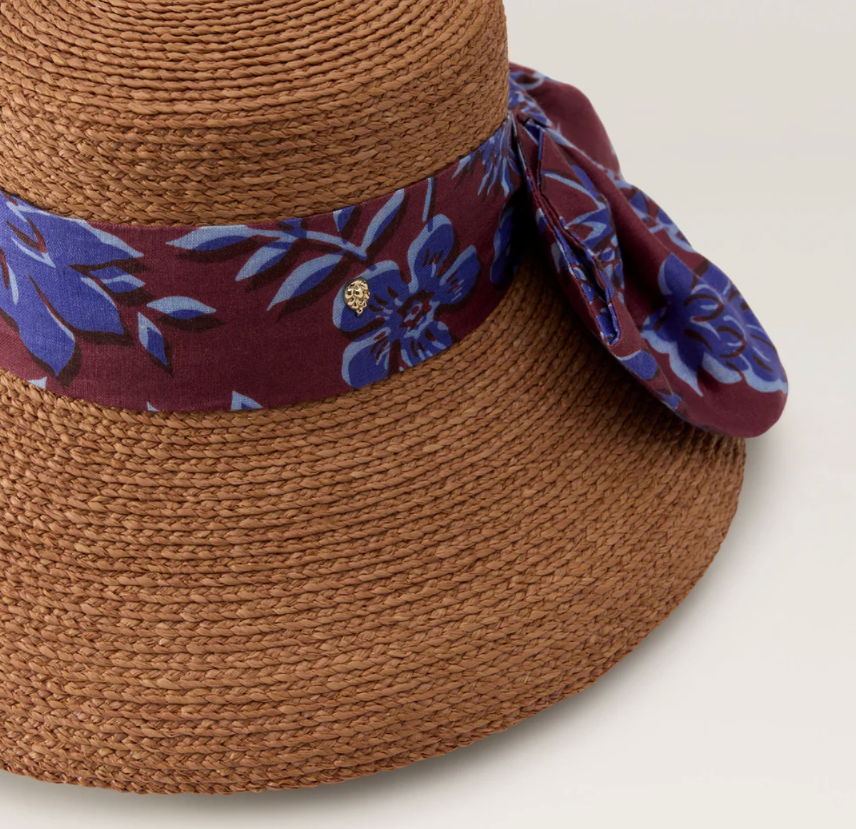 Amora Raffia Sun Hat in Garnet