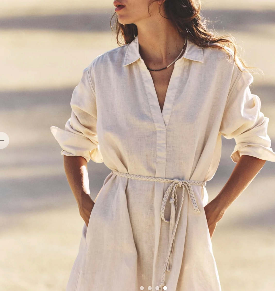 Hollie Linen Dress in Winds
