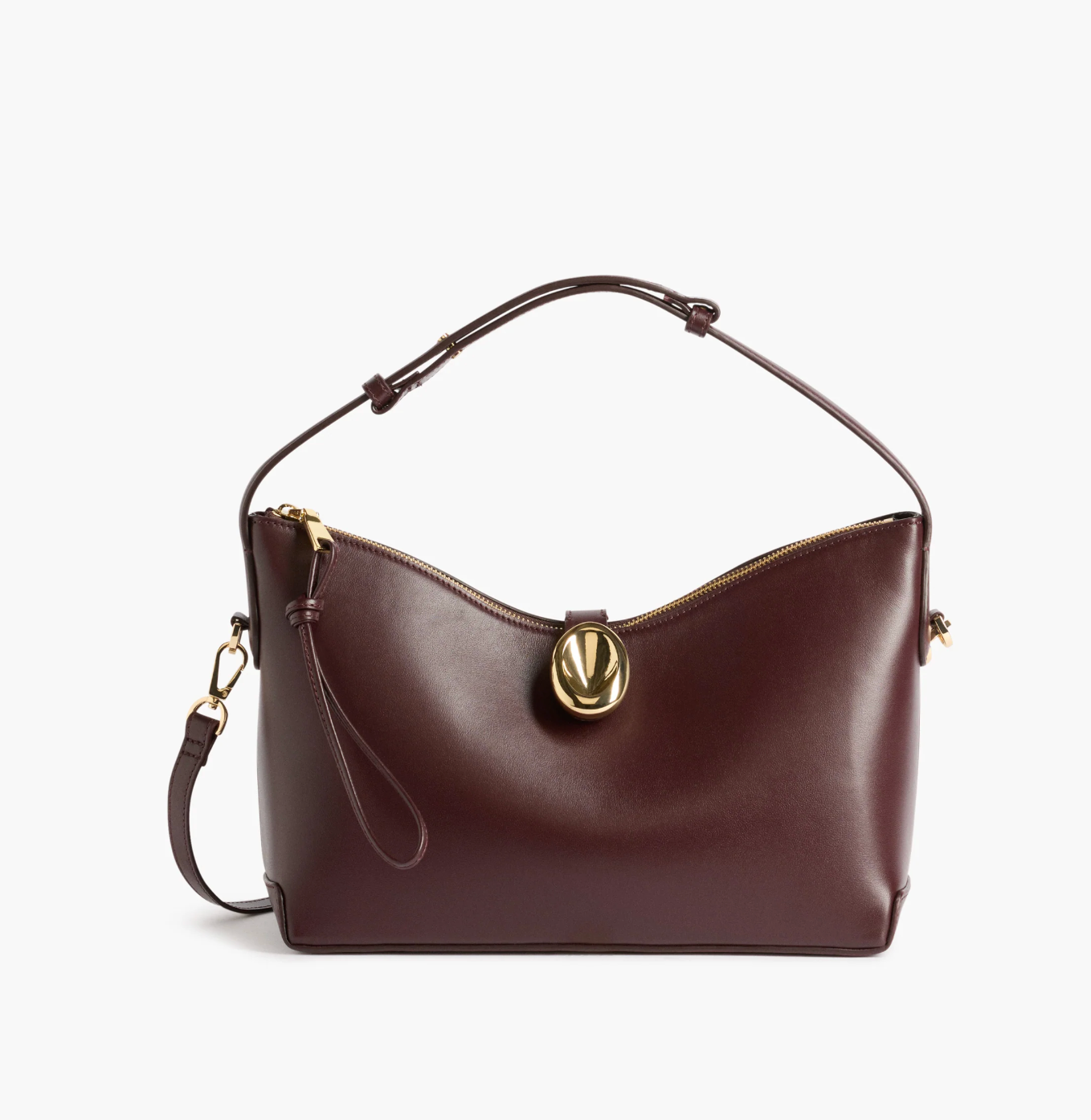 Gaia Ornament Handbag in Burgundy Leather