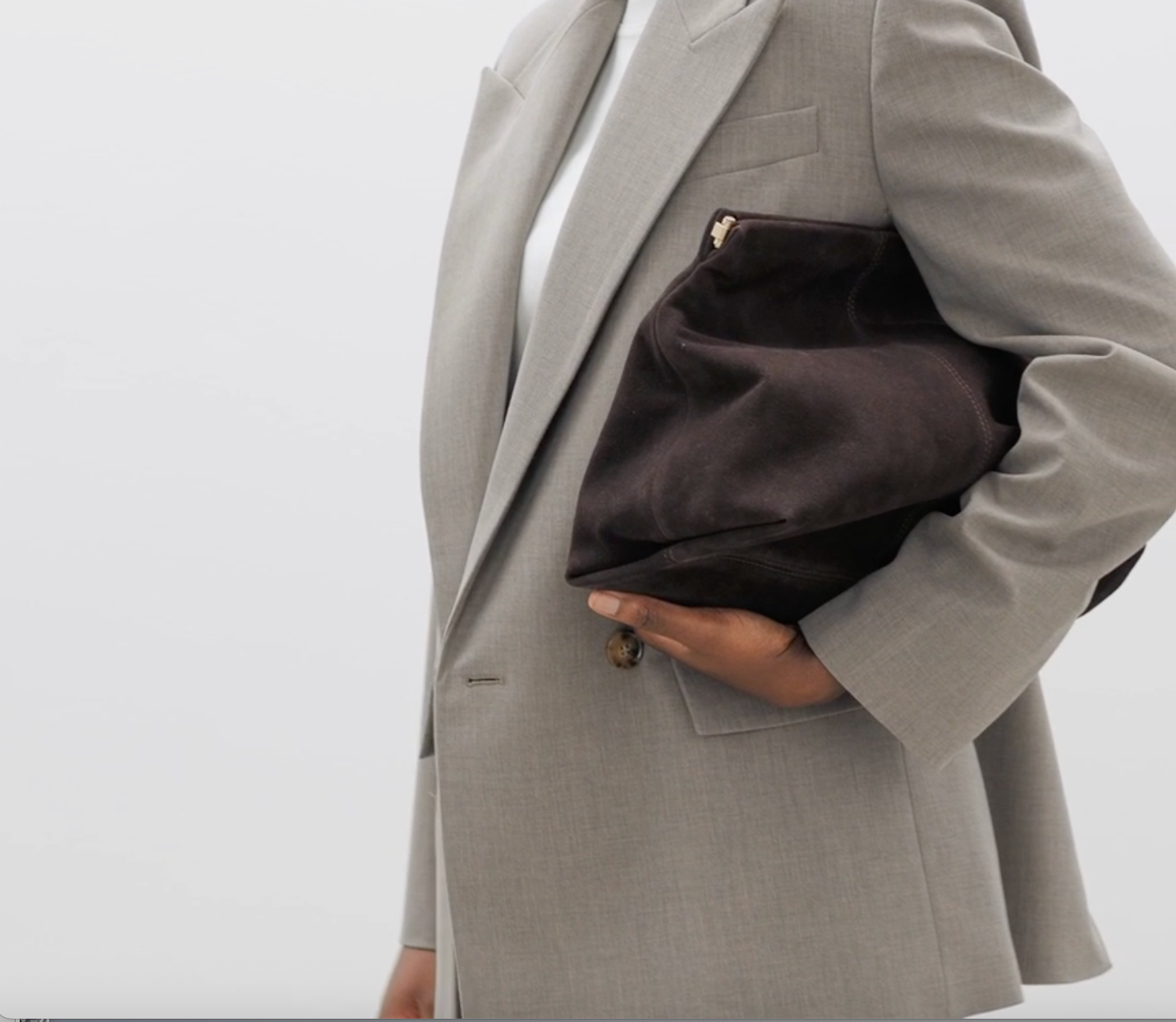 Clay Clutch in Chocolate Suede