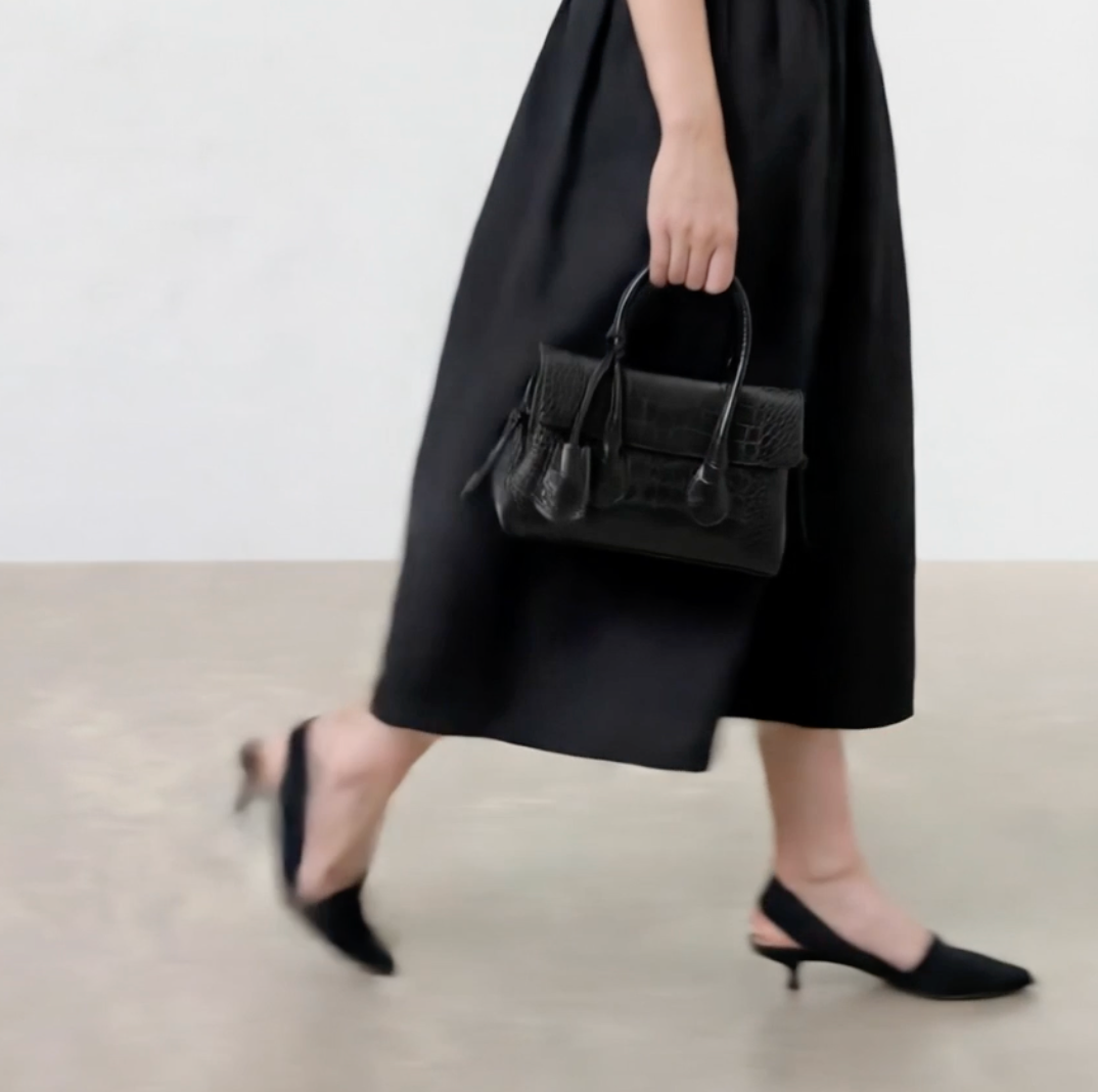 Lydia Mini Bag in Black Croco Leather