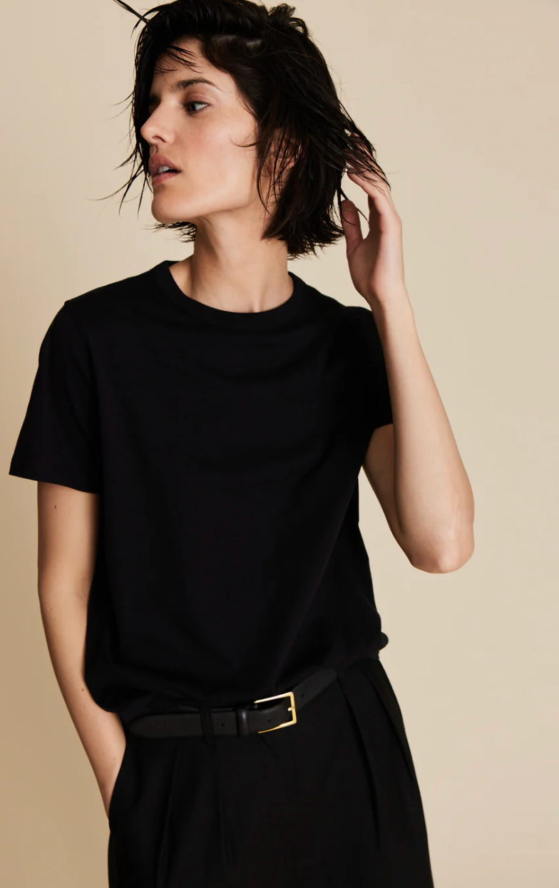 The Iconically Soft Perfect Tee in Black (Last One Available, Size Large)