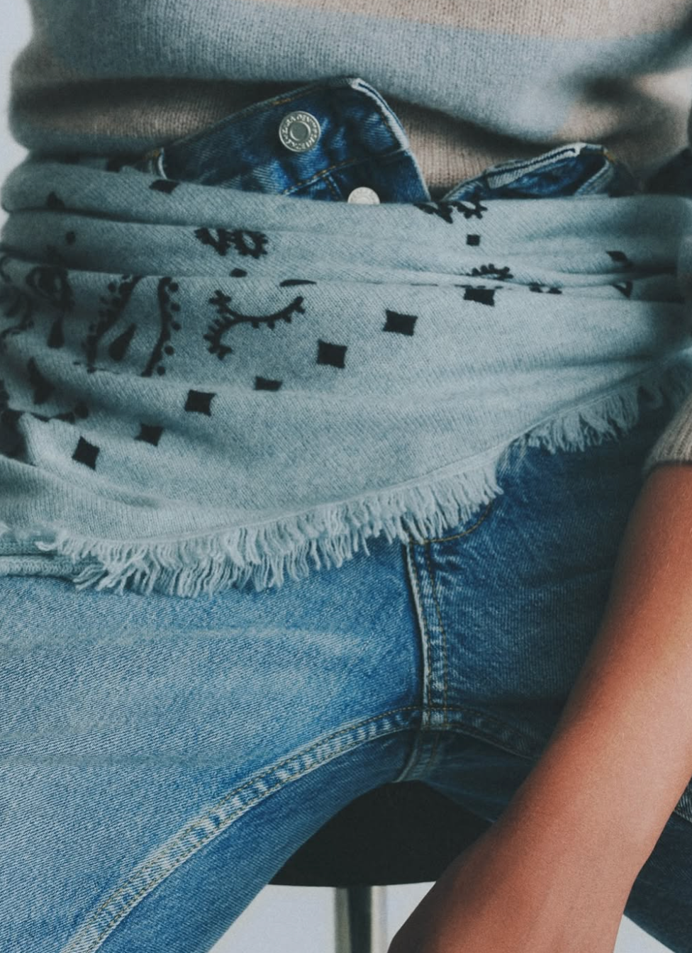 Hachiko Bandana Scarf in Blue Zephir