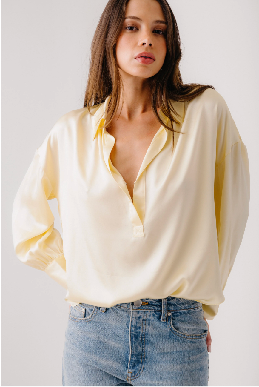 Chantal Relaxed Popover with Shirring in Buttercup