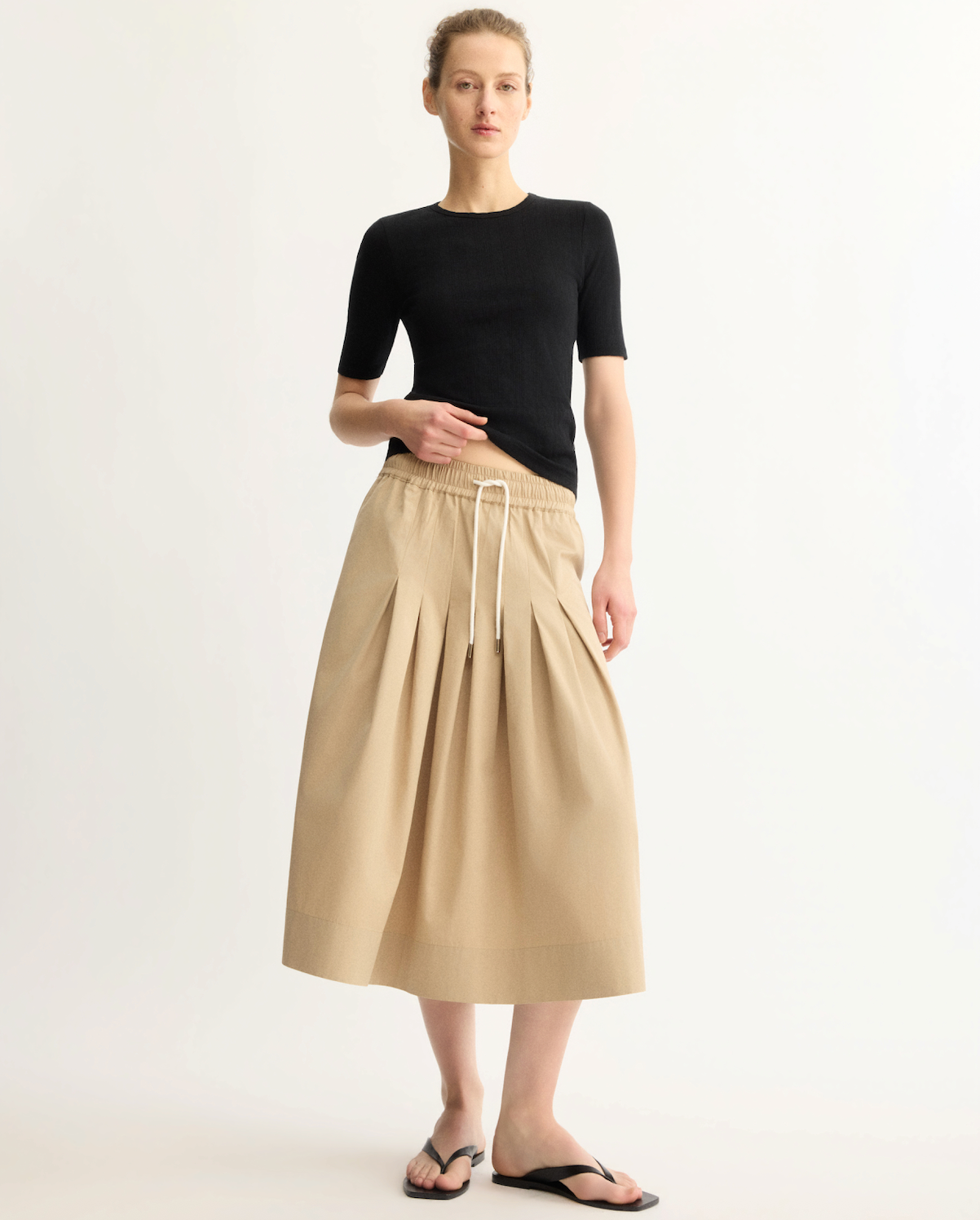 Gates Midi Skirt in Khaki