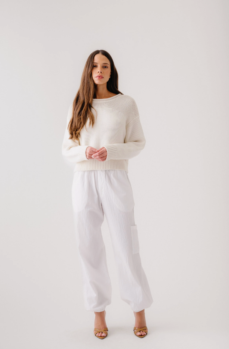 Tonni Slouchy Jogger in White