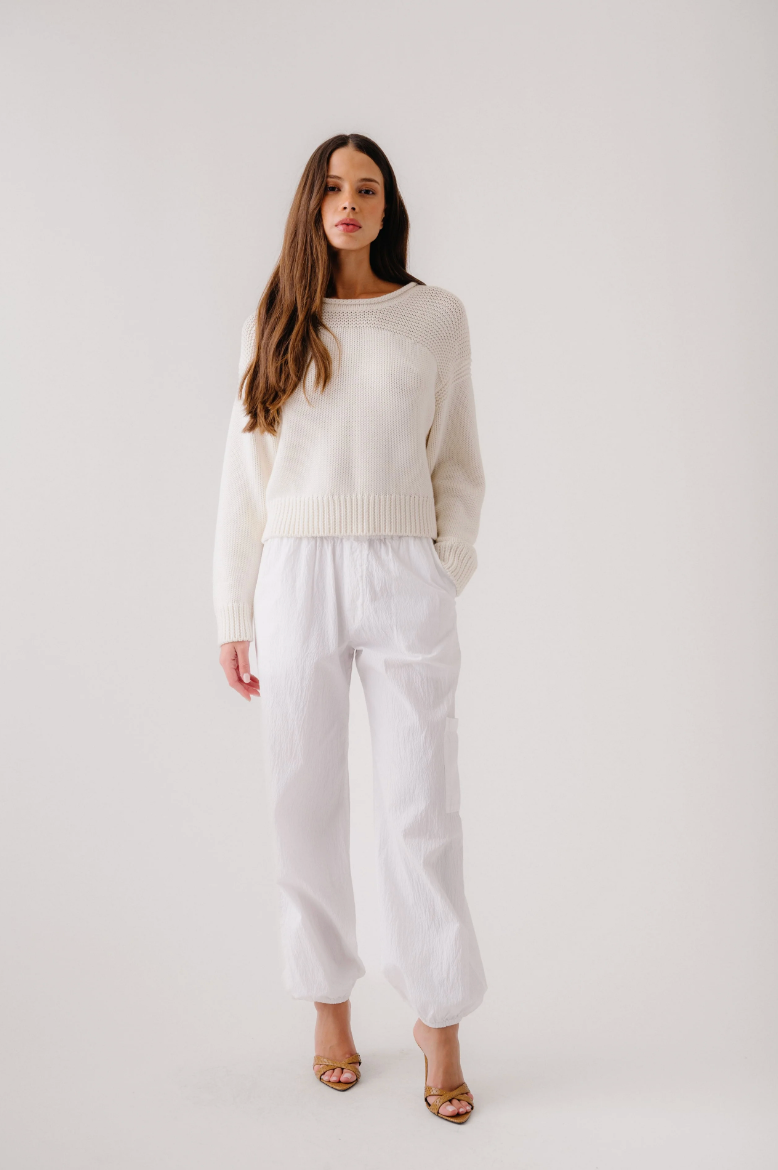 Tonni Slouchy Jogger in White