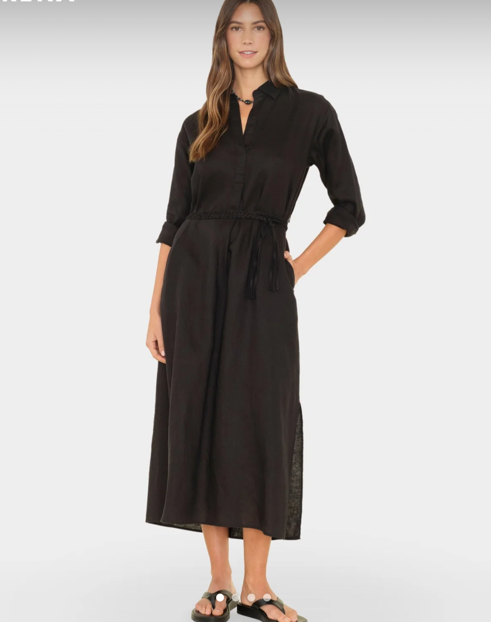 Hollie Linen Dress in Black