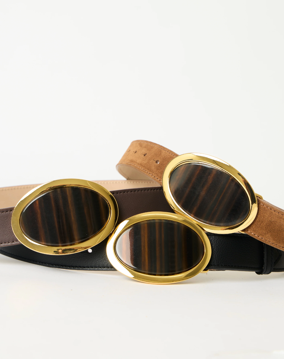 Aruna Suede Belt in Bronze