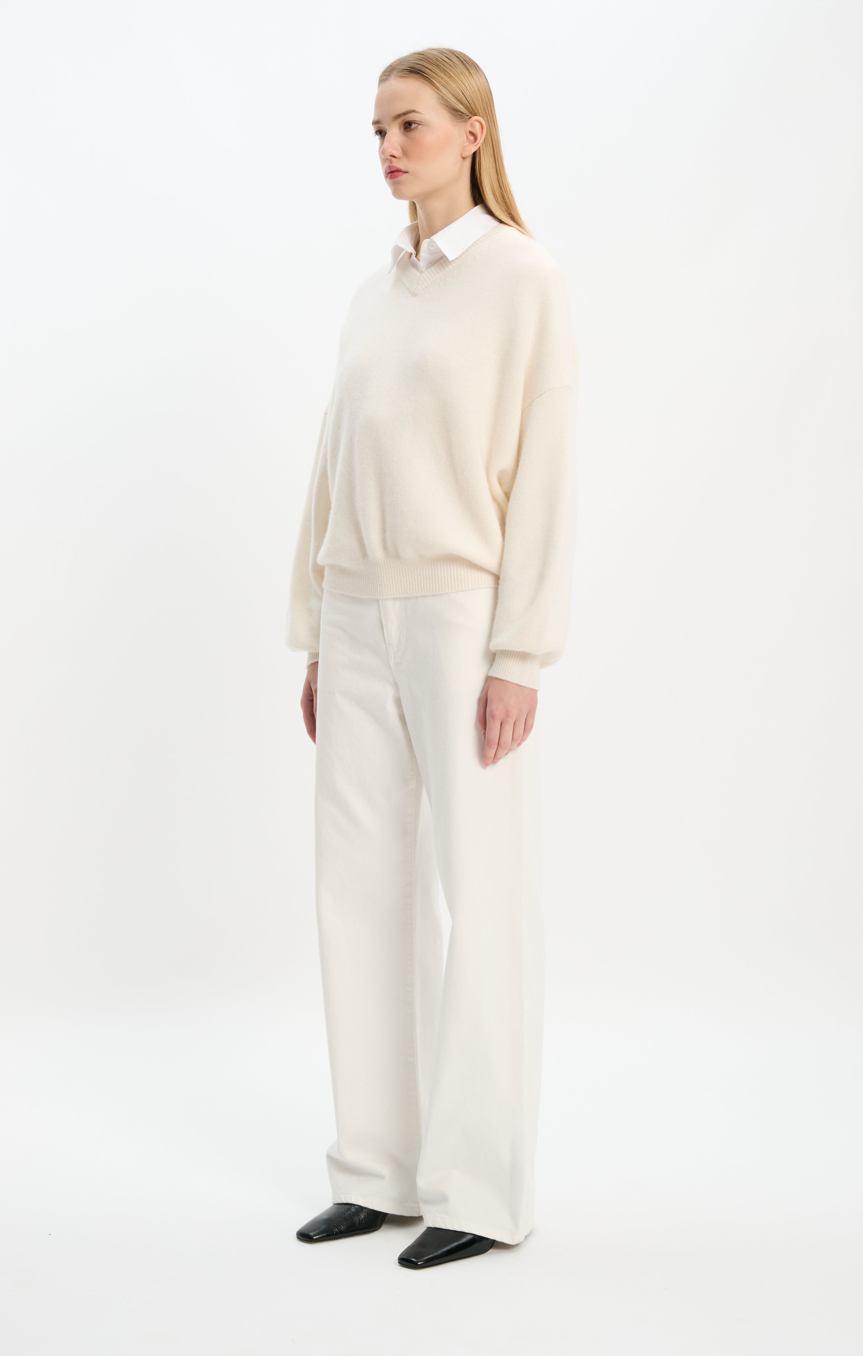 The Boundary Sweater in Ivory