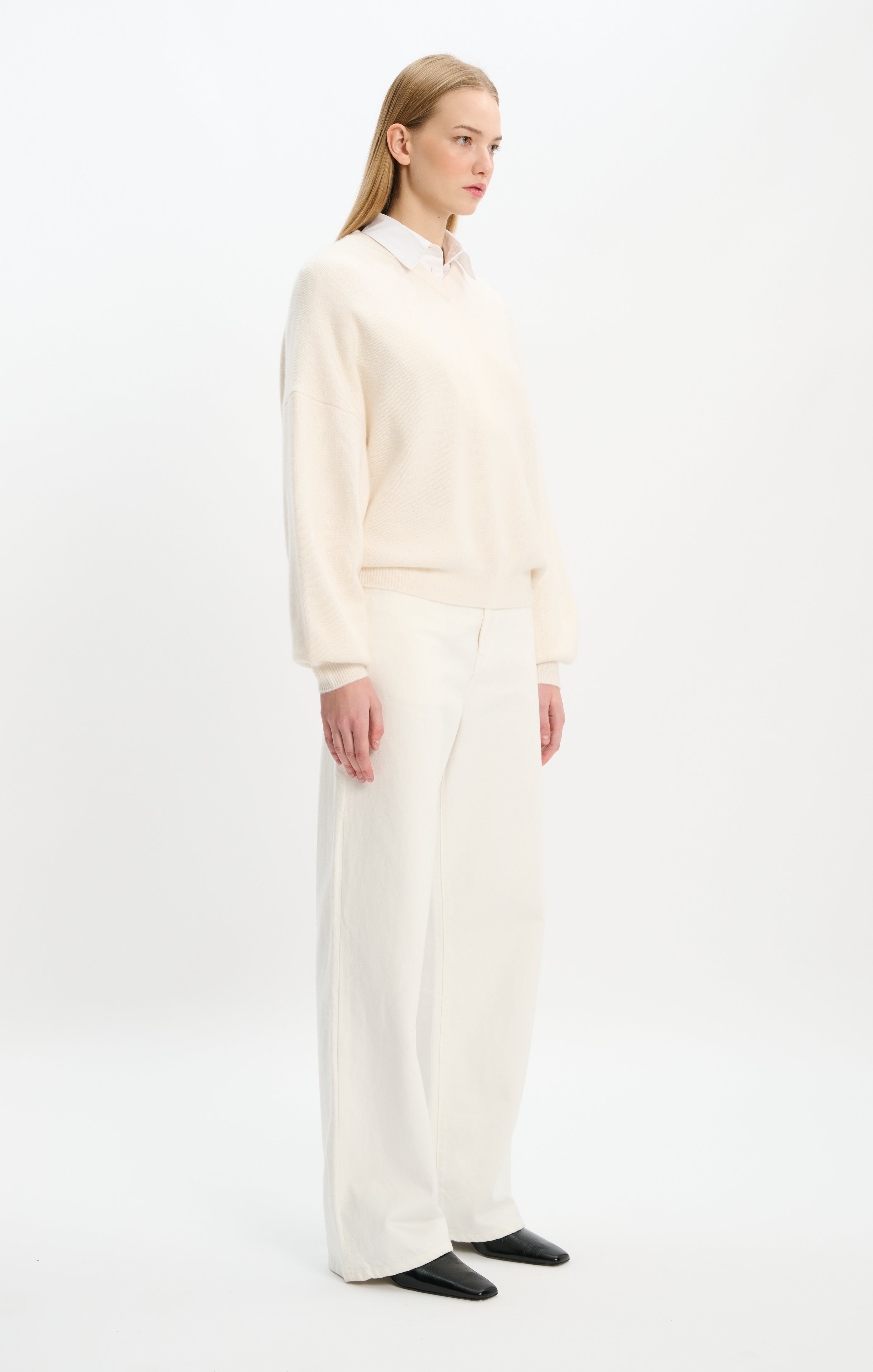 The Boundary Sweater in Ivory