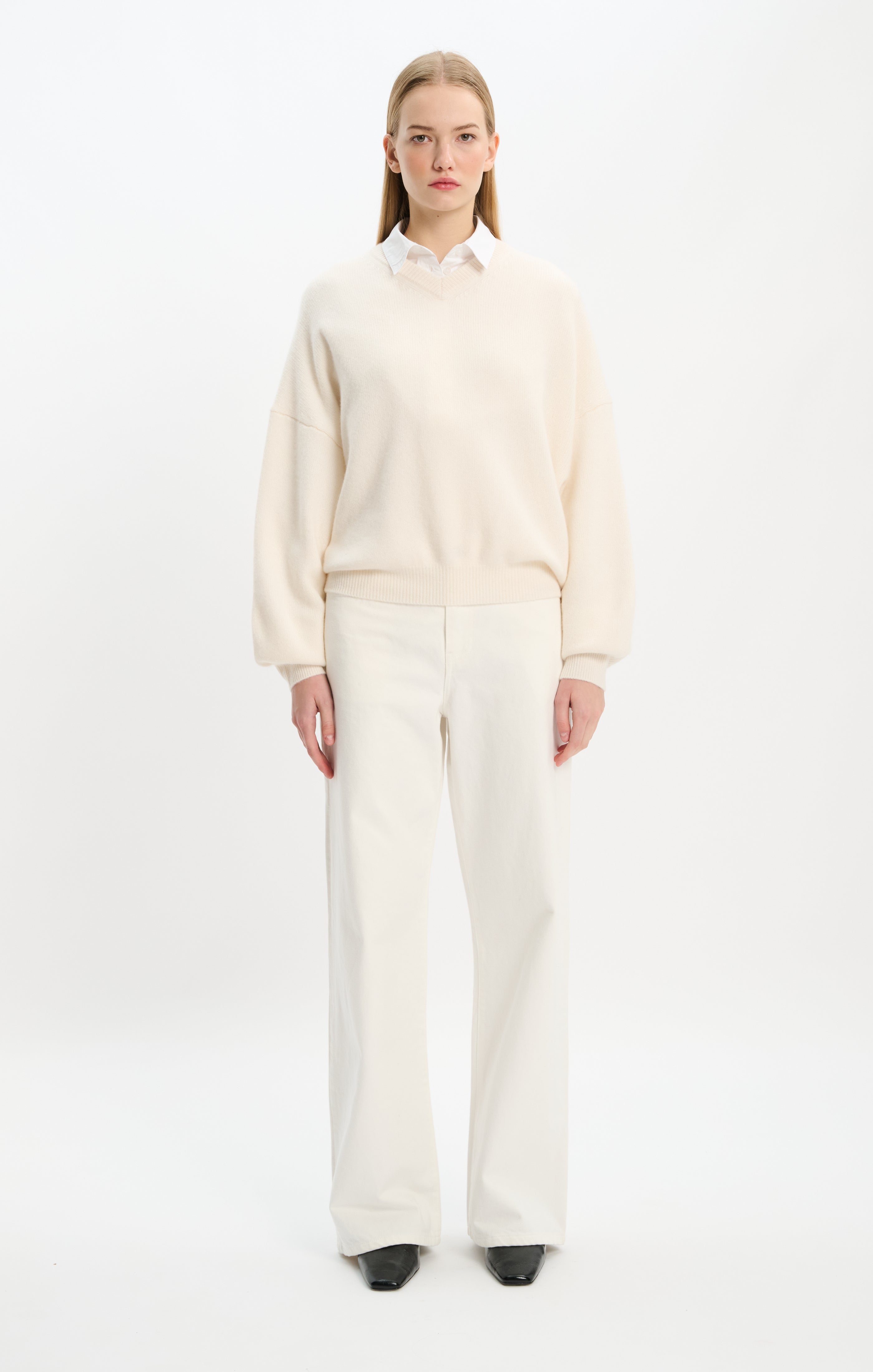 The Boundary Sweater in Ivory