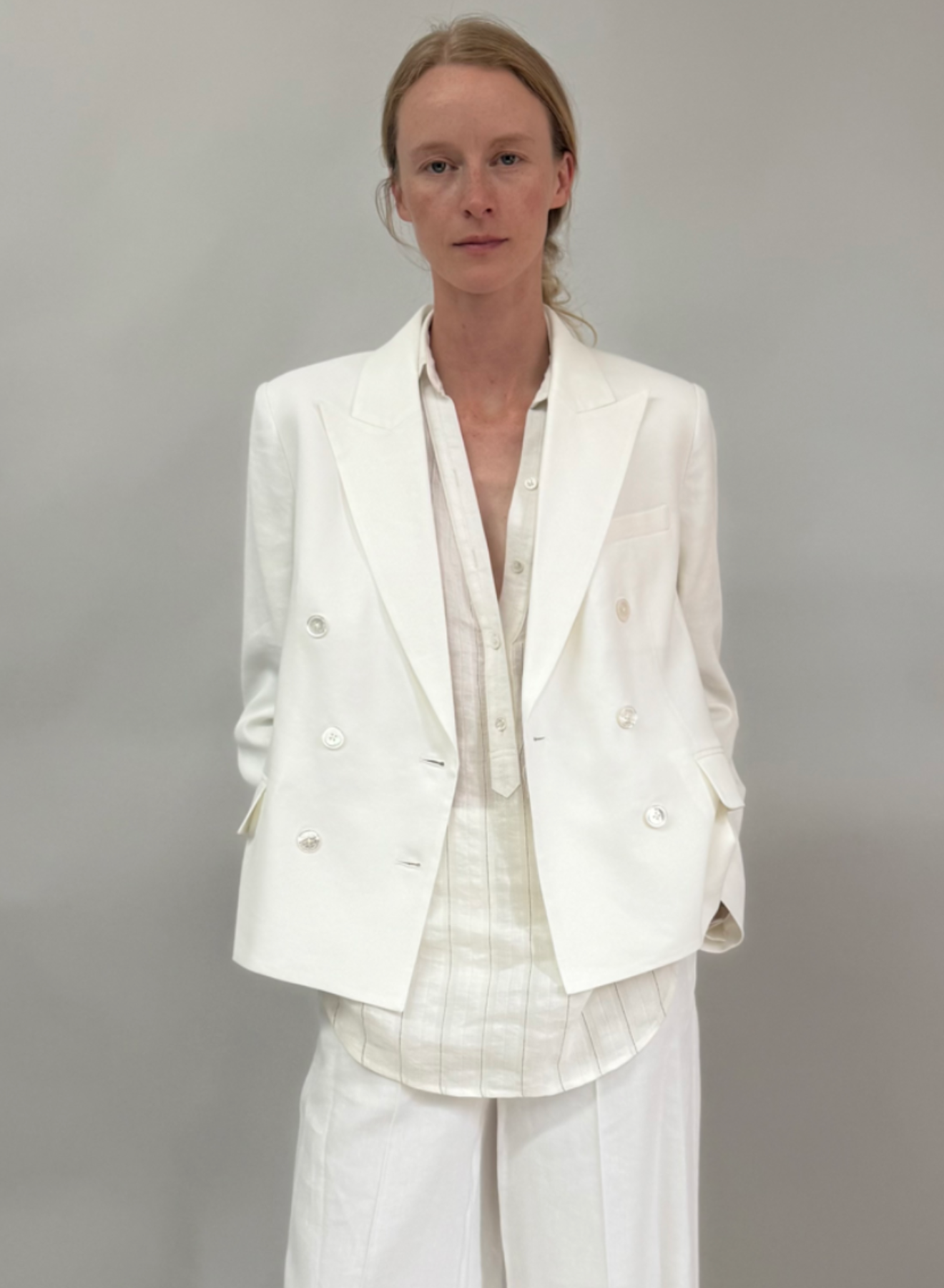 Mercer Linen Jacket in Ivory