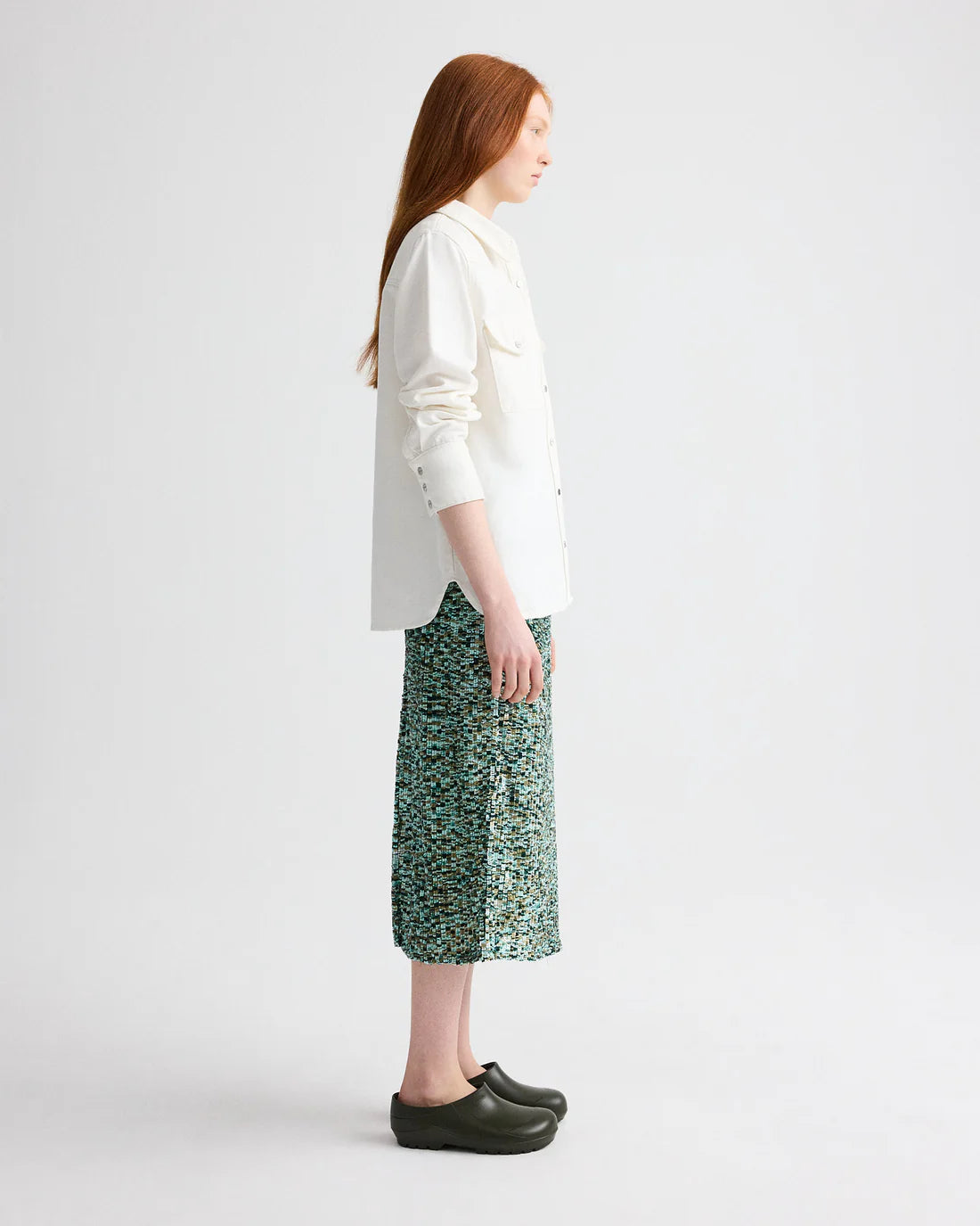 Rancher's Daughter Shirt in White Denim