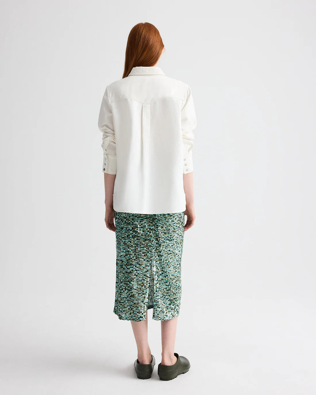Rancher's Daughter Shirt in White Denim