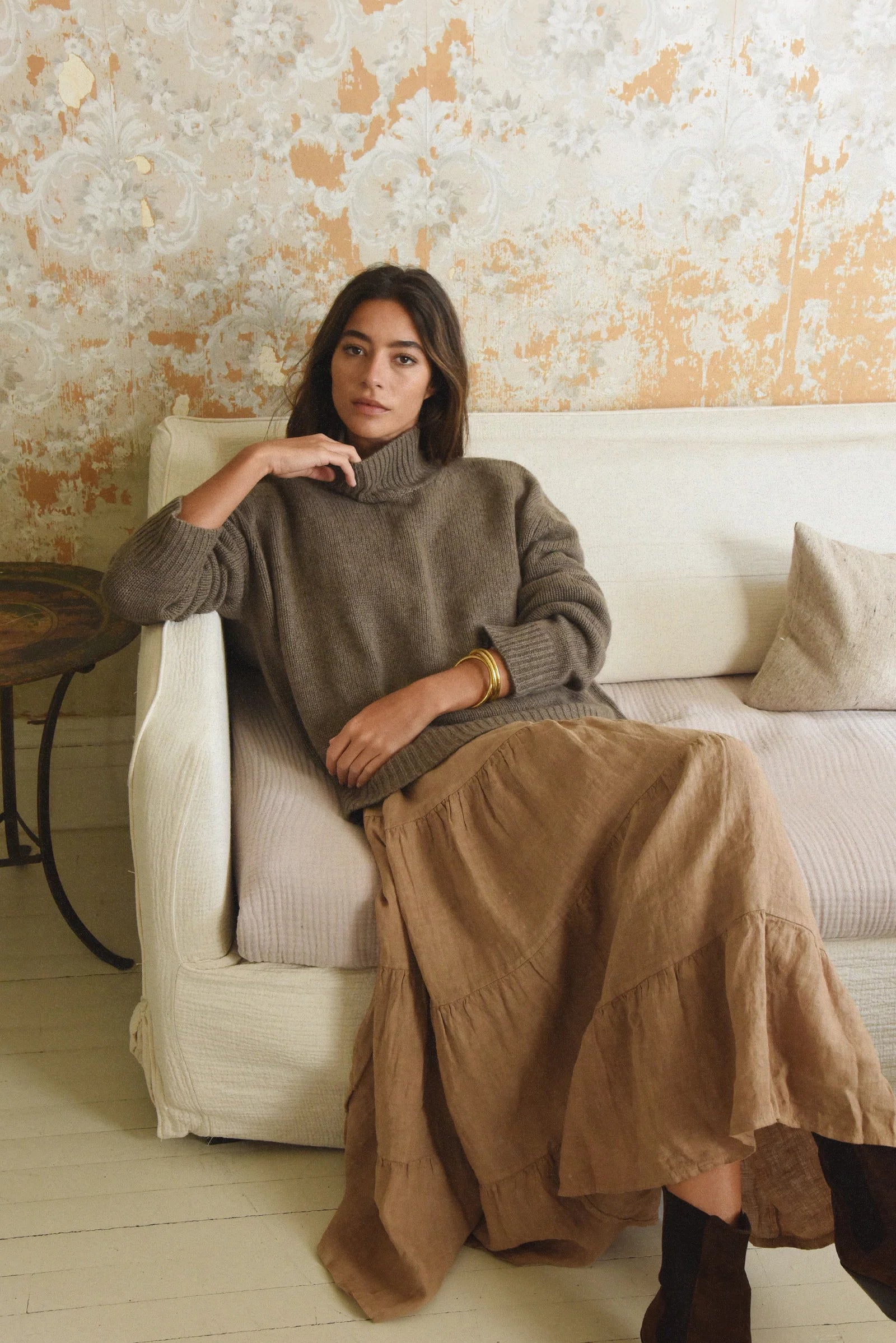 Cashmere Carmel Sweater in Cafe