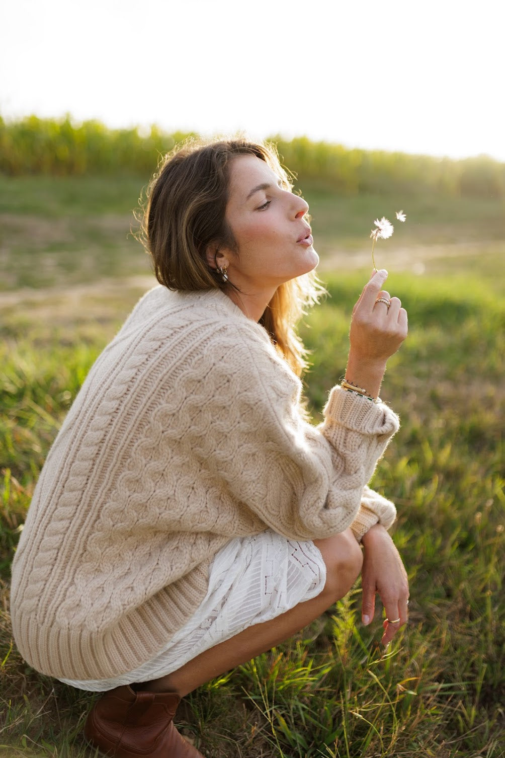 The Big Cable Sweater in Natural