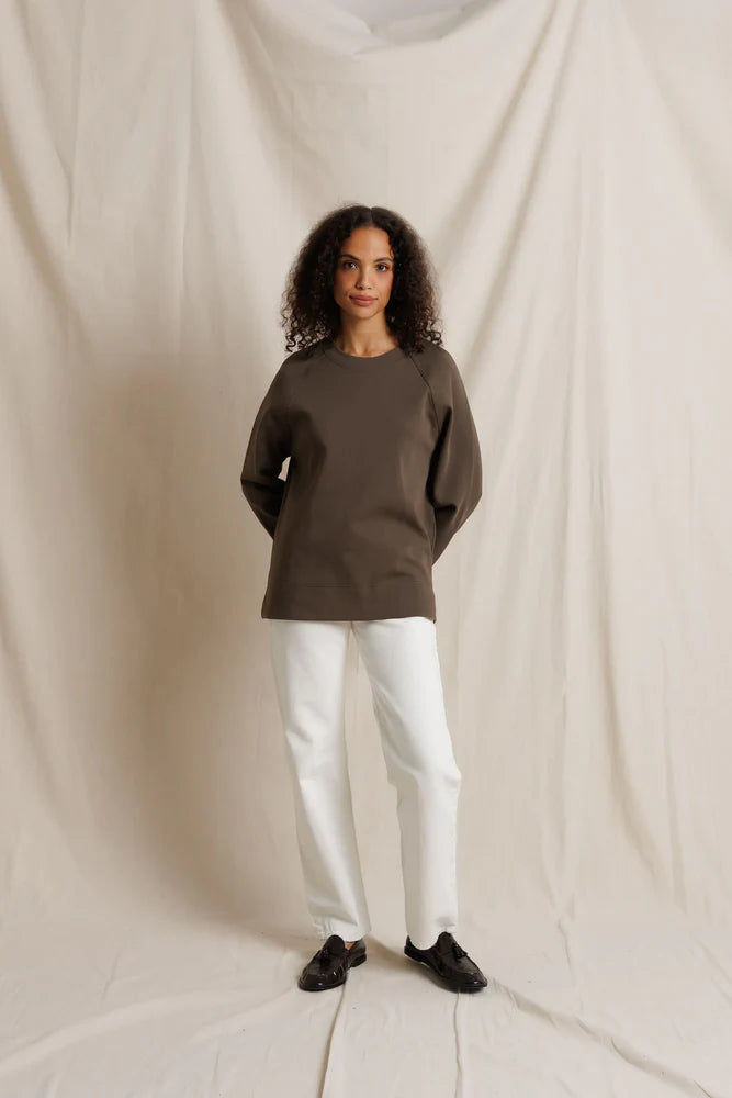 Sevilla Raglan Sweatshirt in Dark Olive