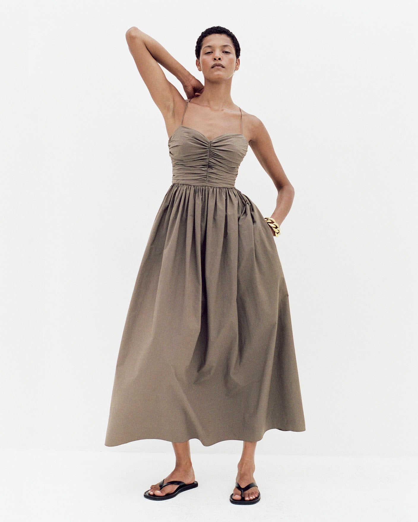 Gathered Bodice Dress in Birch