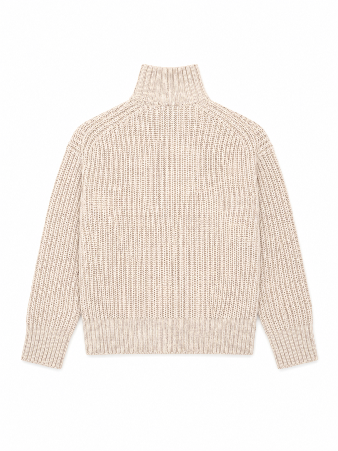 Fisherman Rib Mock Neck in Ivory