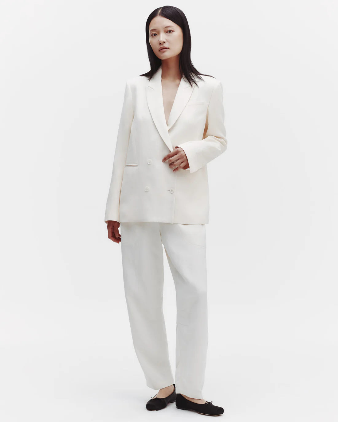 Tabitha Blazer in Coated Viscose Linen - Final Item, Size L