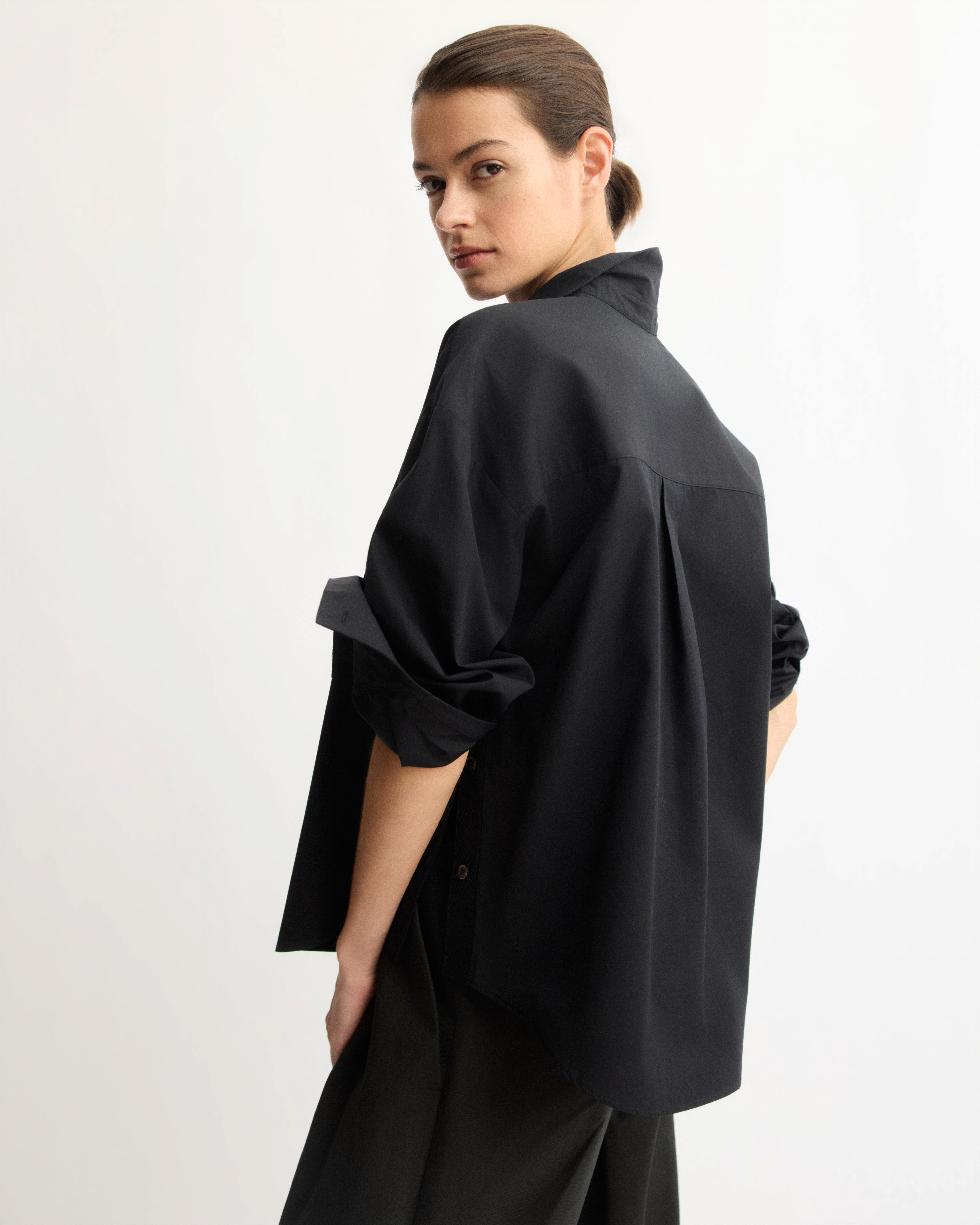 Watts Side Button Shirt in Black