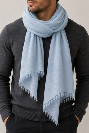 Cashmere Scarf 601 in Light Blue