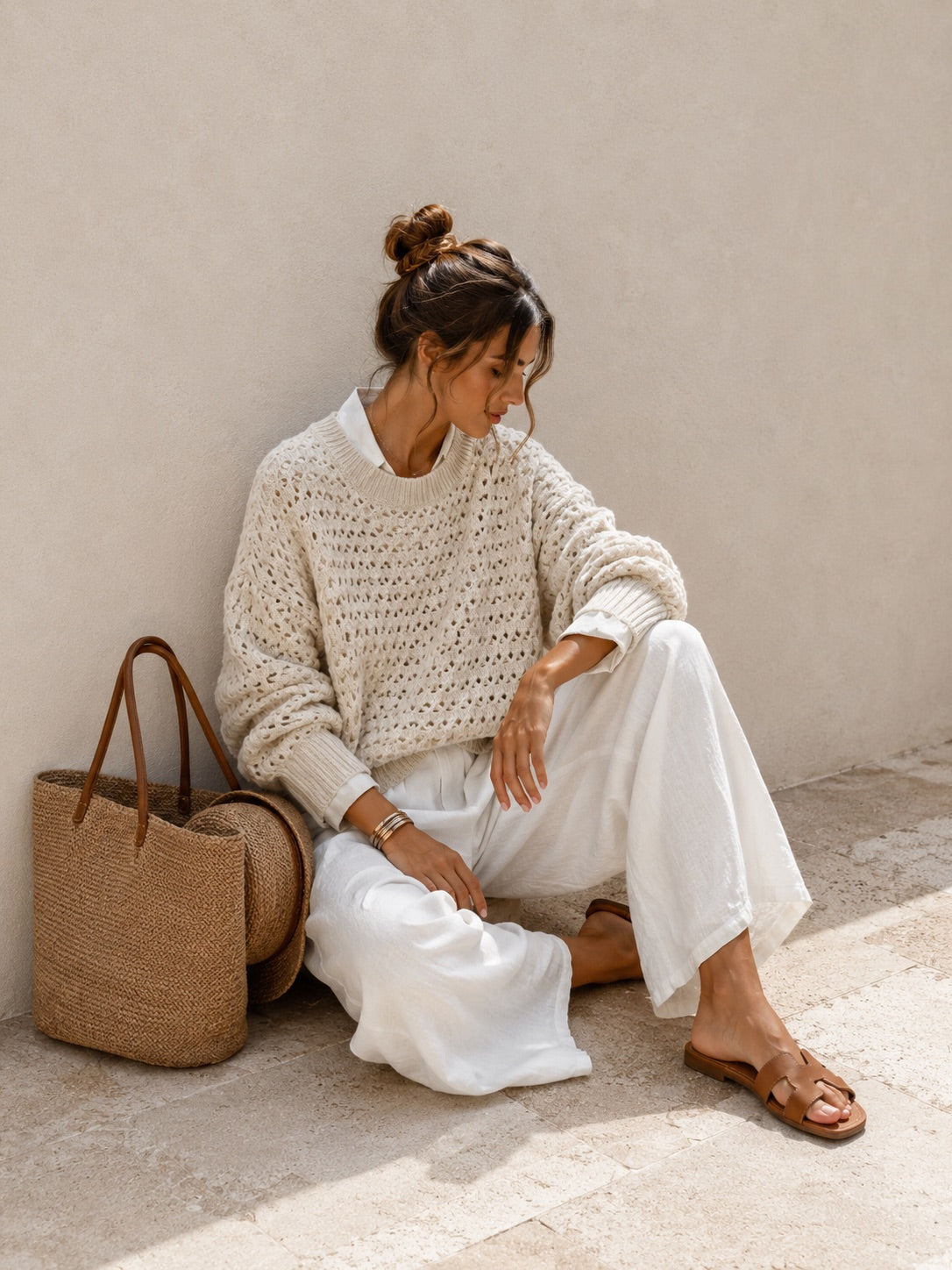 Irish Crochet Crew in Ivory