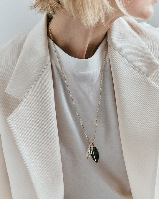 Large Pebble Pendant in Moss Agate