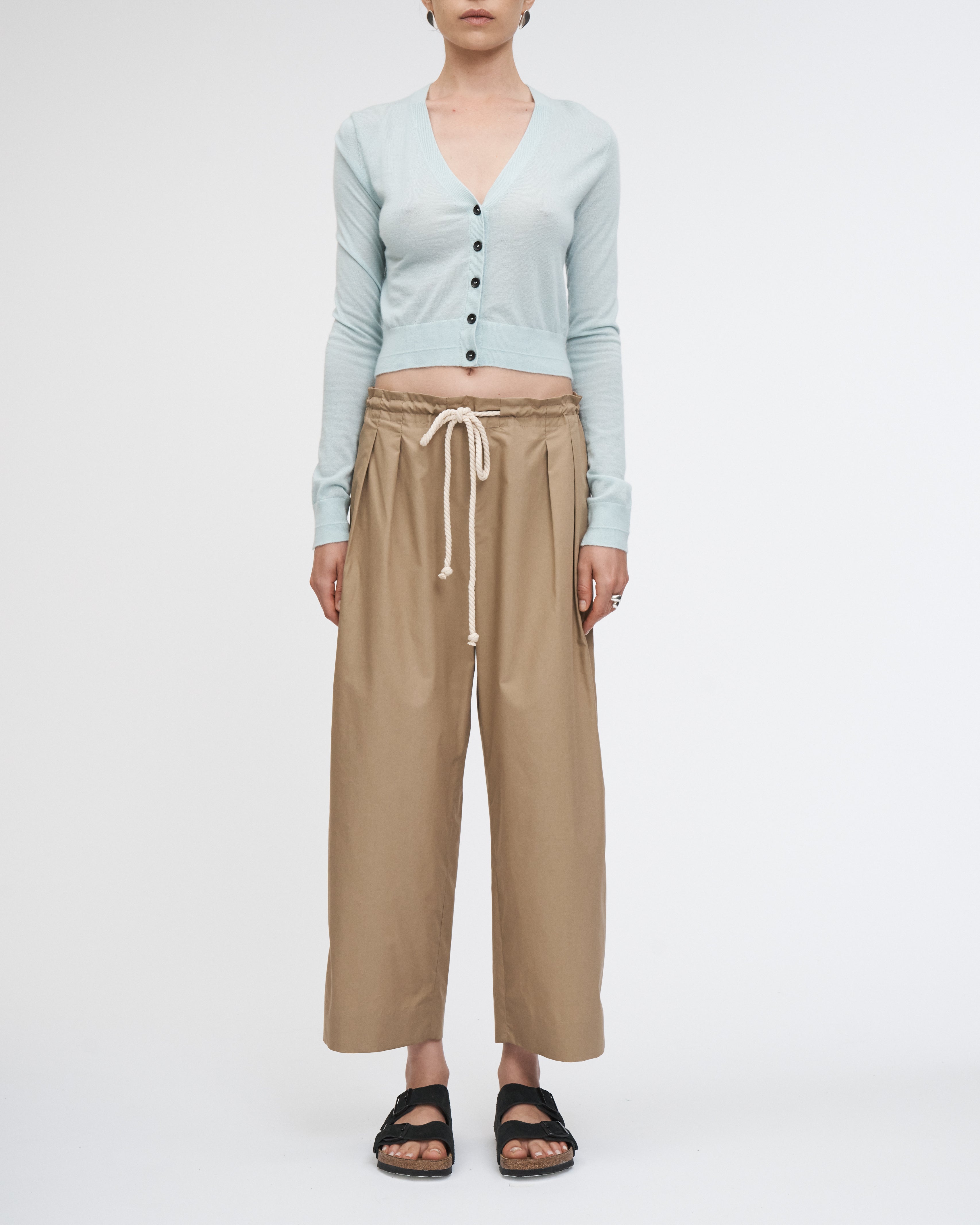 Drawstring Pleat Front Pant